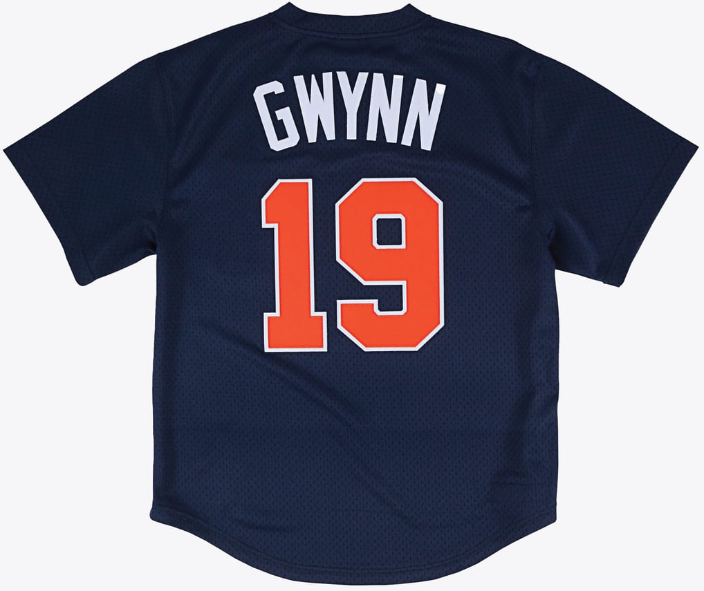 Tony Gwynn San Diego Padres 1996 navy Mitchell & Ness authentic batting-practice jersey, manufacturer alternate view