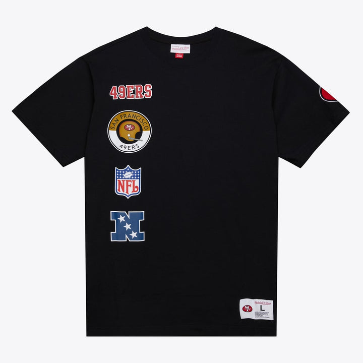 San Francisco 49ers Mitchell & Ness Black Out Vintage Logo Premium T-shirt, black, front view