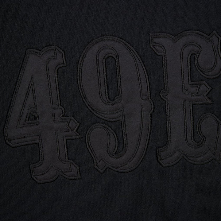 San Francisco 49ers Mitchell & Ness black Satin Stripes Vintage Fleece crewneck sweatshirt, manufacturer gallery image 4