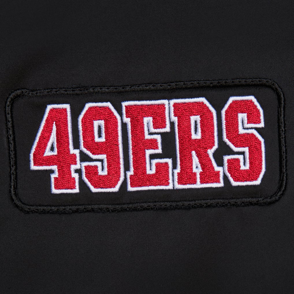 San Francisco 49ers Mitchell & Ness black Team Leader satin bomber jacket, manufacturer gallery image 3