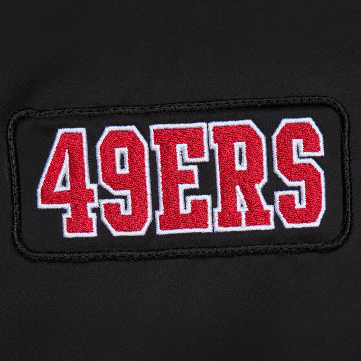 San Francisco 49ers Mitchell & Ness black Team Leader satin bomber jacket, manufacturer gallery image 3