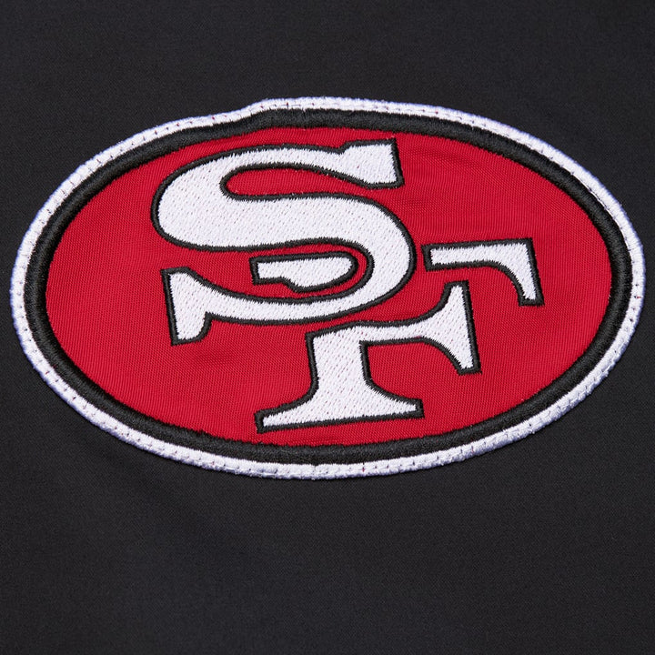 San Francisco 49ers Mitchell & Ness black Team Leader satin bomber jacket, manufacturer gallery image 4