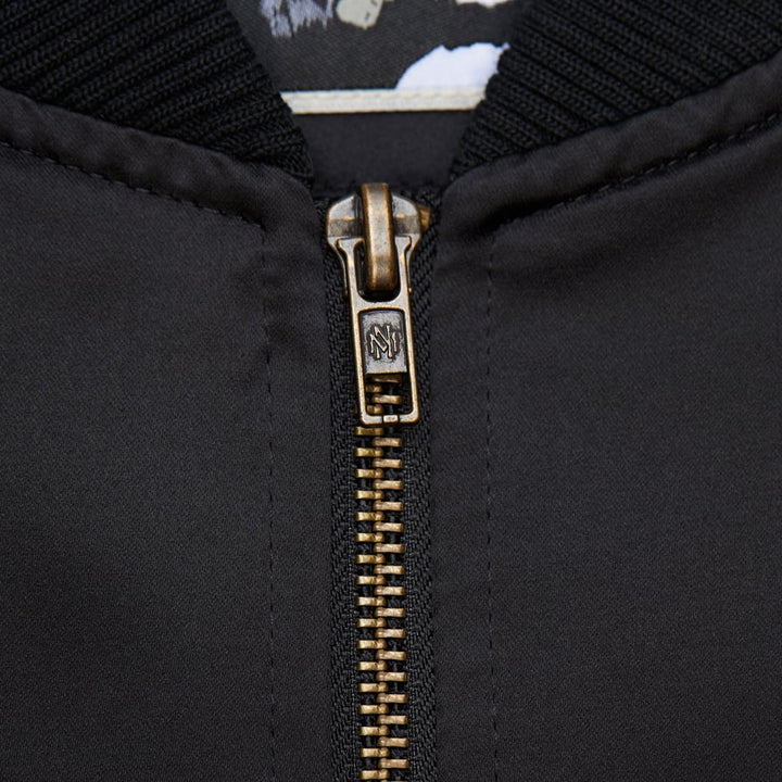 San Francisco 49ers Mitchell & Ness black Team Leader satin bomber jacket, manufacturer gallery image 6
