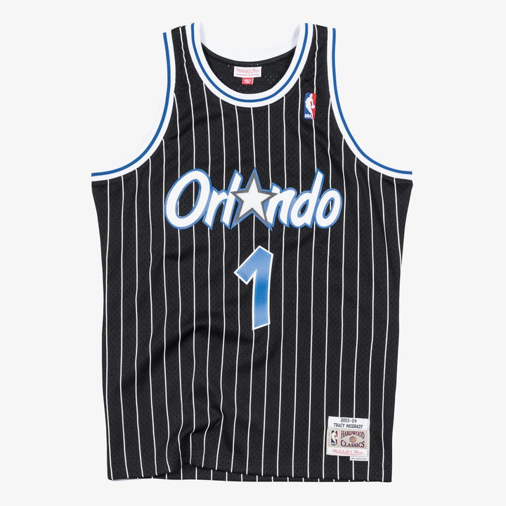 Orlando Magic Mitchell & Ness Tracy McGrady 2003-04 black Swingman jersey, front view
