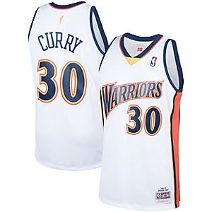 Golden State Warriors Mitchell & Ness Stephen Curry 2009–10 white Swingman basketball jersey, product view
