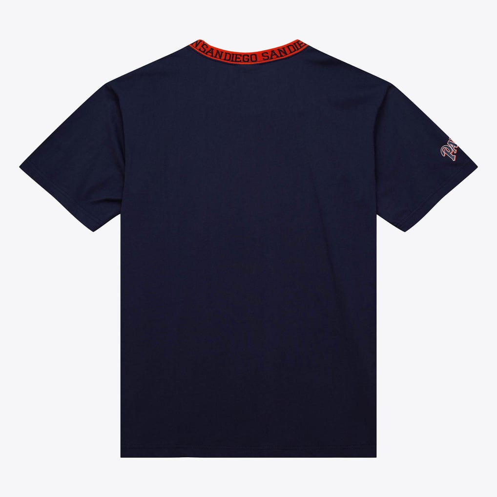 Mitchell & Ness San Diego Padres navy Jacquard Ringer T-shirt, manufacturer gallery image 2