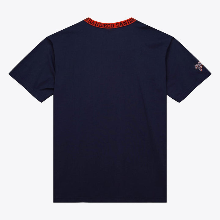Mitchell & Ness San Diego Padres navy Jacquard Ringer T-shirt, manufacturer gallery image 2