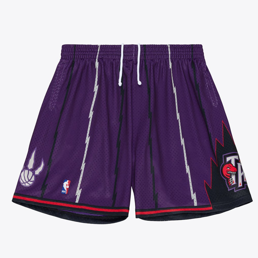Toronto Raptors Mitchell & Ness 1998-99 purple Swingman basketball shorts, front view