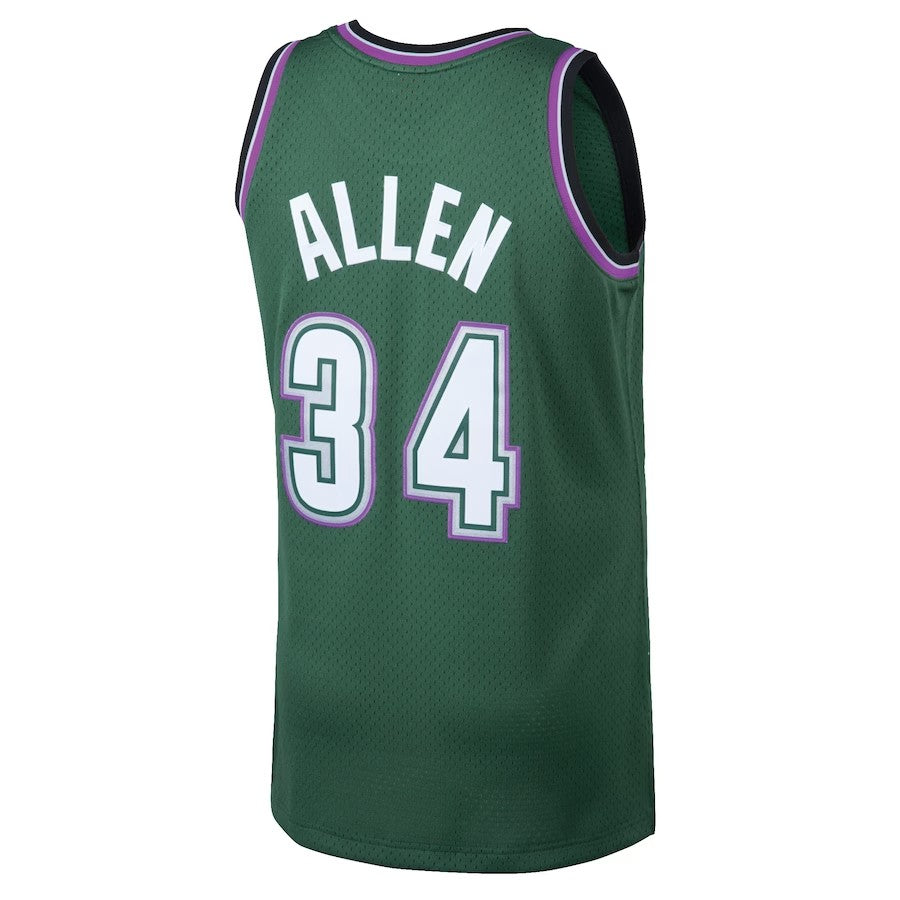 Milwaukee Bucks Mitchell & Ness Ray Allen Kelly #34 Green Hardwood