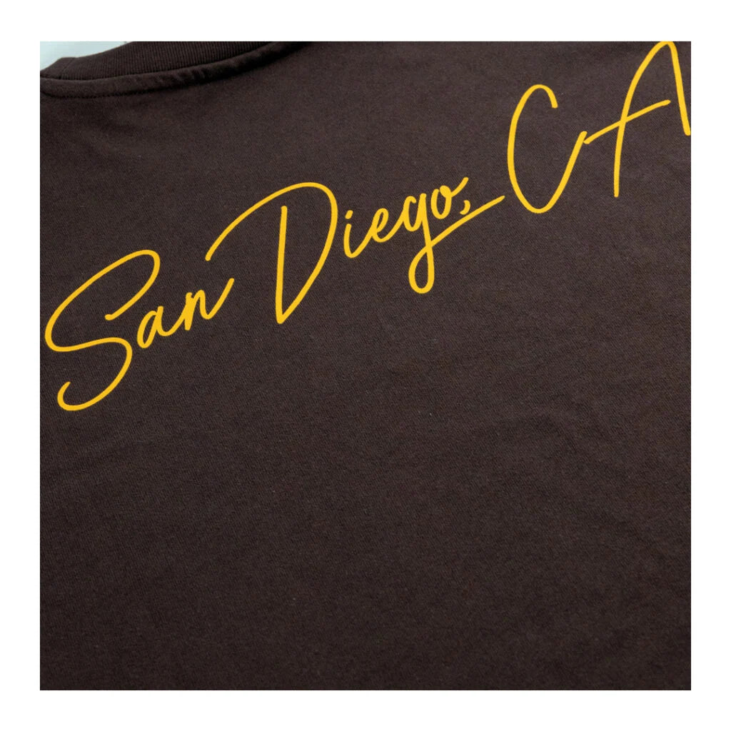 San Diego Padres Mitchell & Ness Double Clutch SS Premium Tee- Brown