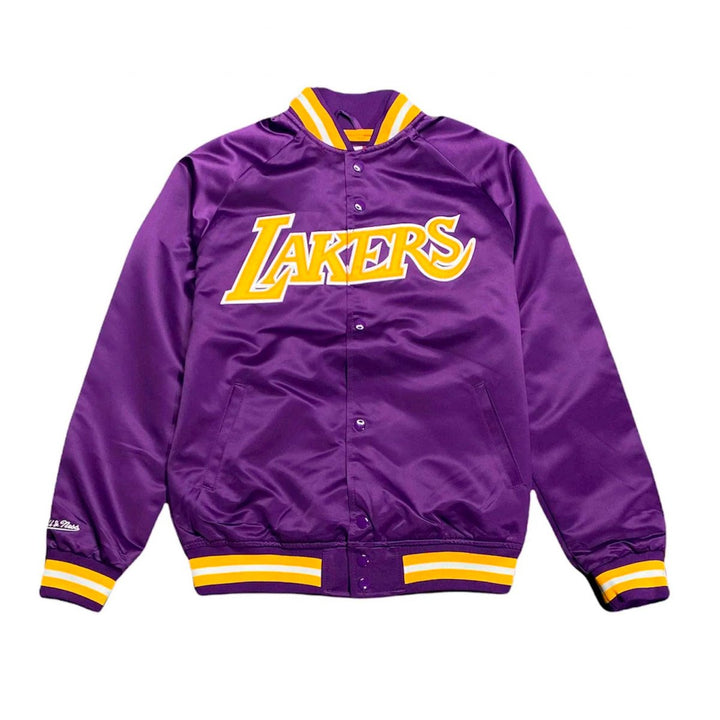 Los Angeles Lakers Mitchell & Ness Purple Double Lightweight Satin Jacket — product image 1