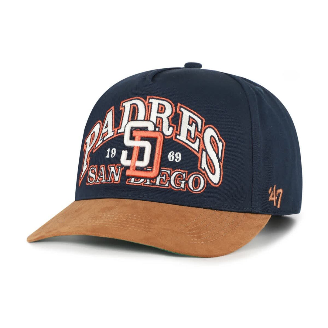 San Diego Padres Navy Brown Break Wood Suede Hitch cap front