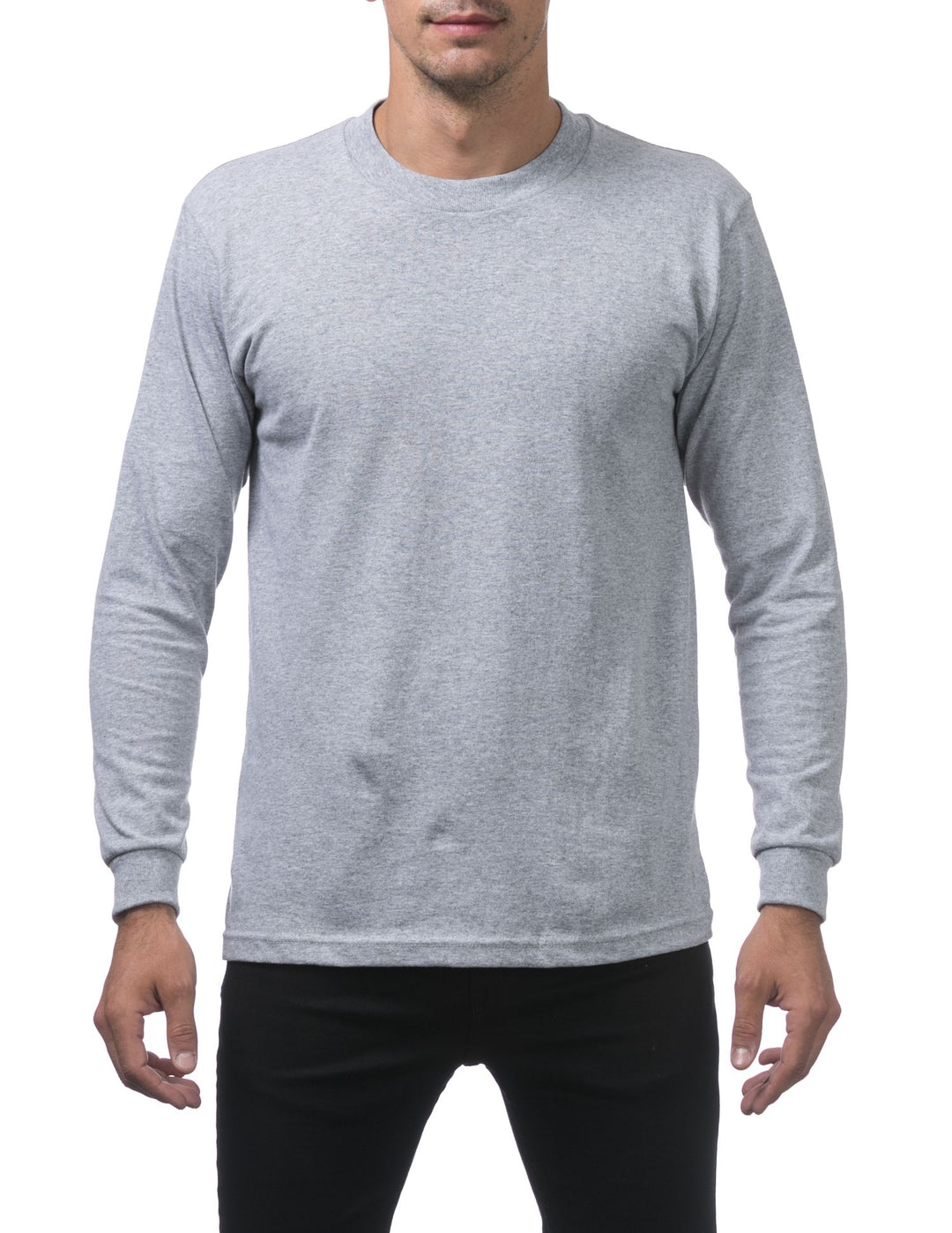 Pro Club Men's Comfort Cotton Long Sleeve T-Shirt Heather Gray