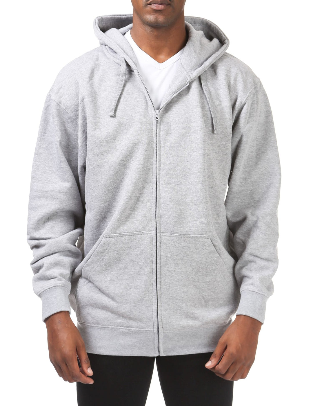 Pro Club Men's Comfort Full Zip Hood Heather Gray