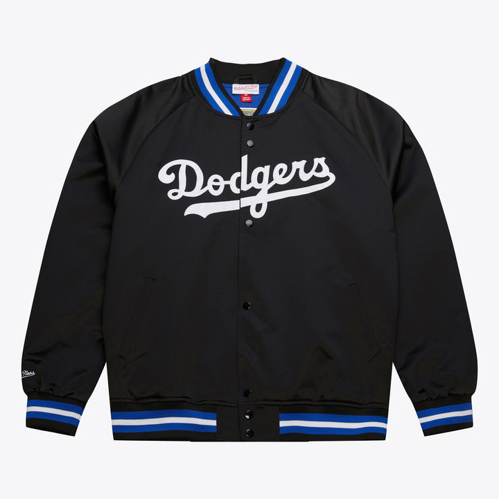 Men's Black Los Angeles Dodgers Mitchell & Ness Cooperstown Collection Lightweight Satin Full-Snap Jacket