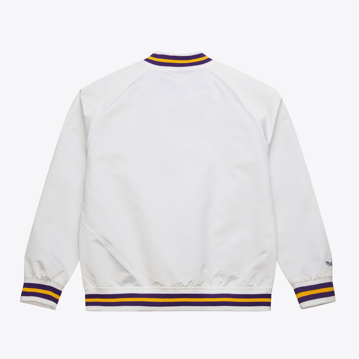 Los Angeles Lakers Mitchell & Ness Men'sHardwood Classics Throwback Wordmark Raglan Satin Full-Snap Jacket