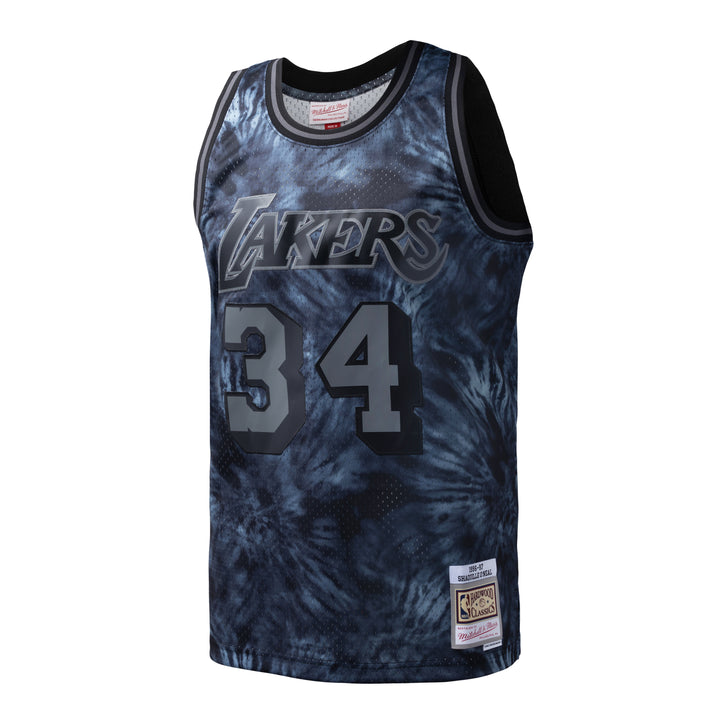 Los Angeles Lakers Mitchell & Ness NBA Black Tie Dye Swingman Jersey Lakers 1996 Shaquille O'Neal