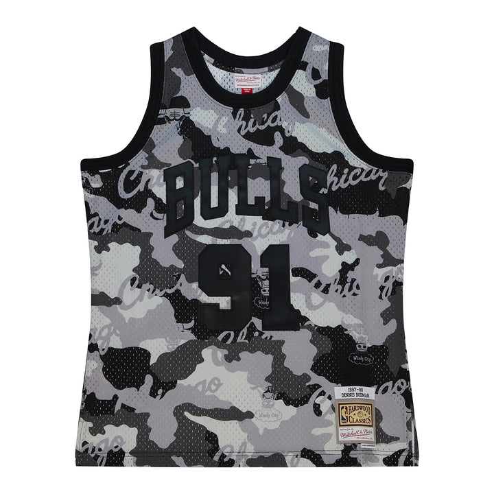 Chicago Bulls Mitchell & Ness NBA Swingman Jersey 1997-98 Dennis Rodman #91 - Ghost Black Camo