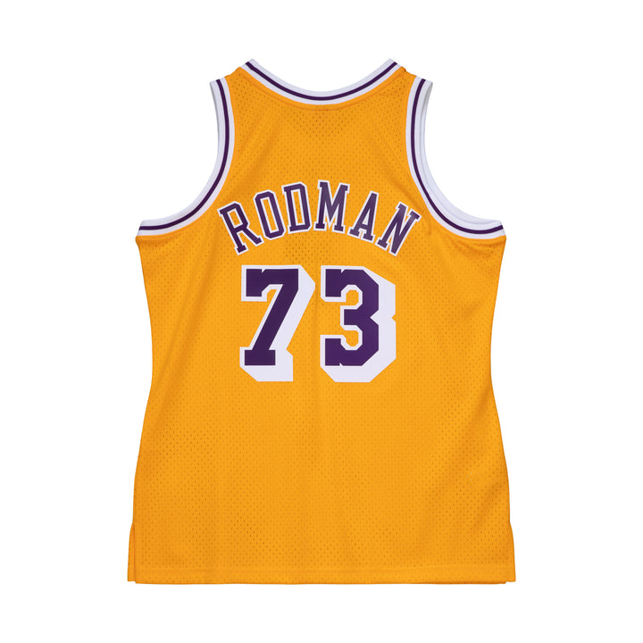 Los Angeles Lakers Mitchell & Ness Dennis Rodman 73 Gold 1998-99 Hardwood Classics Swingman Jersey