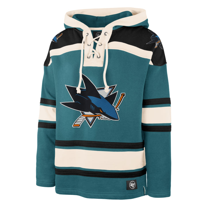 San Jose Sharks 47 Brand Teal Superior Lacer Pullover Hoodie