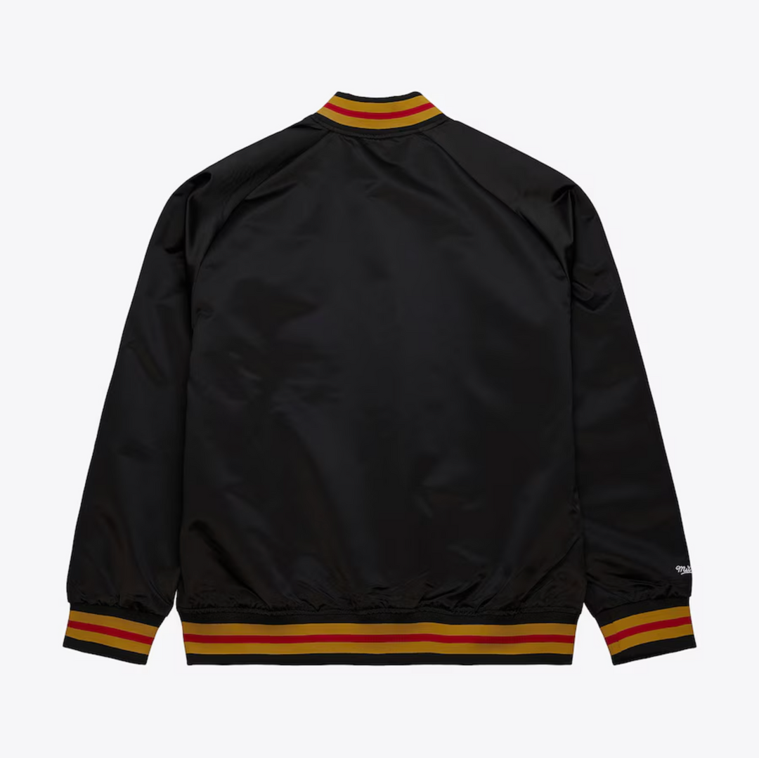 Men's Black San Francisco 49ers Mitchell & Ness Lightweight Satin Raglan Full-Snap Jacket