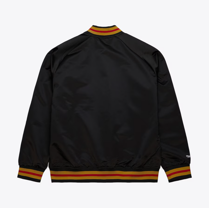 Men's Black San Francisco 49ers Mitchell & Ness Lightweight Satin Raglan Full-Snap Jacket