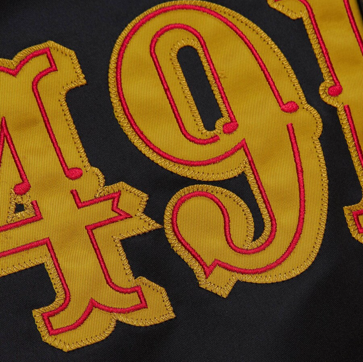 Men's Black San Francisco 49ers Mitchell & Ness Lightweight Satin Raglan Full-Snap Jacket