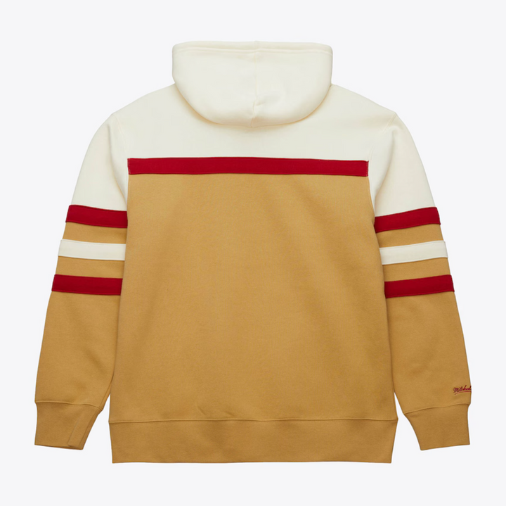 Men's Tan San Francisco 49ers Mitchell & Ness Head Coach Fleece Pullover Hoodie