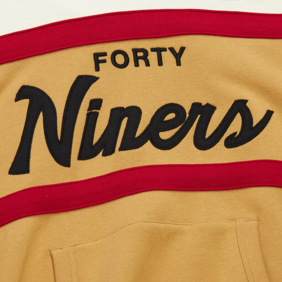 Men's Tan San Francisco 49ers Mitchell & Ness Head Coach Fleece Pullover Hoodie