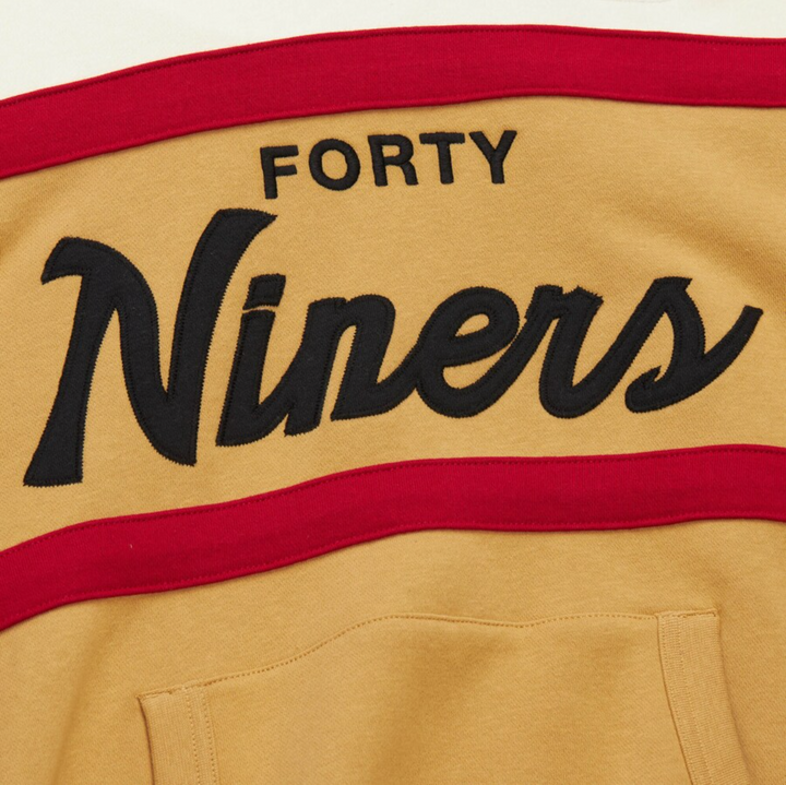 Men's Tan San Francisco 49ers Mitchell & Ness Head Coach Fleece Pullover Hoodie