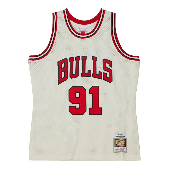 Chicago Bulls Mitchell & Ness NBA Cream Team Color Swingman Jersey Bulls 1997 Dennis Rodman