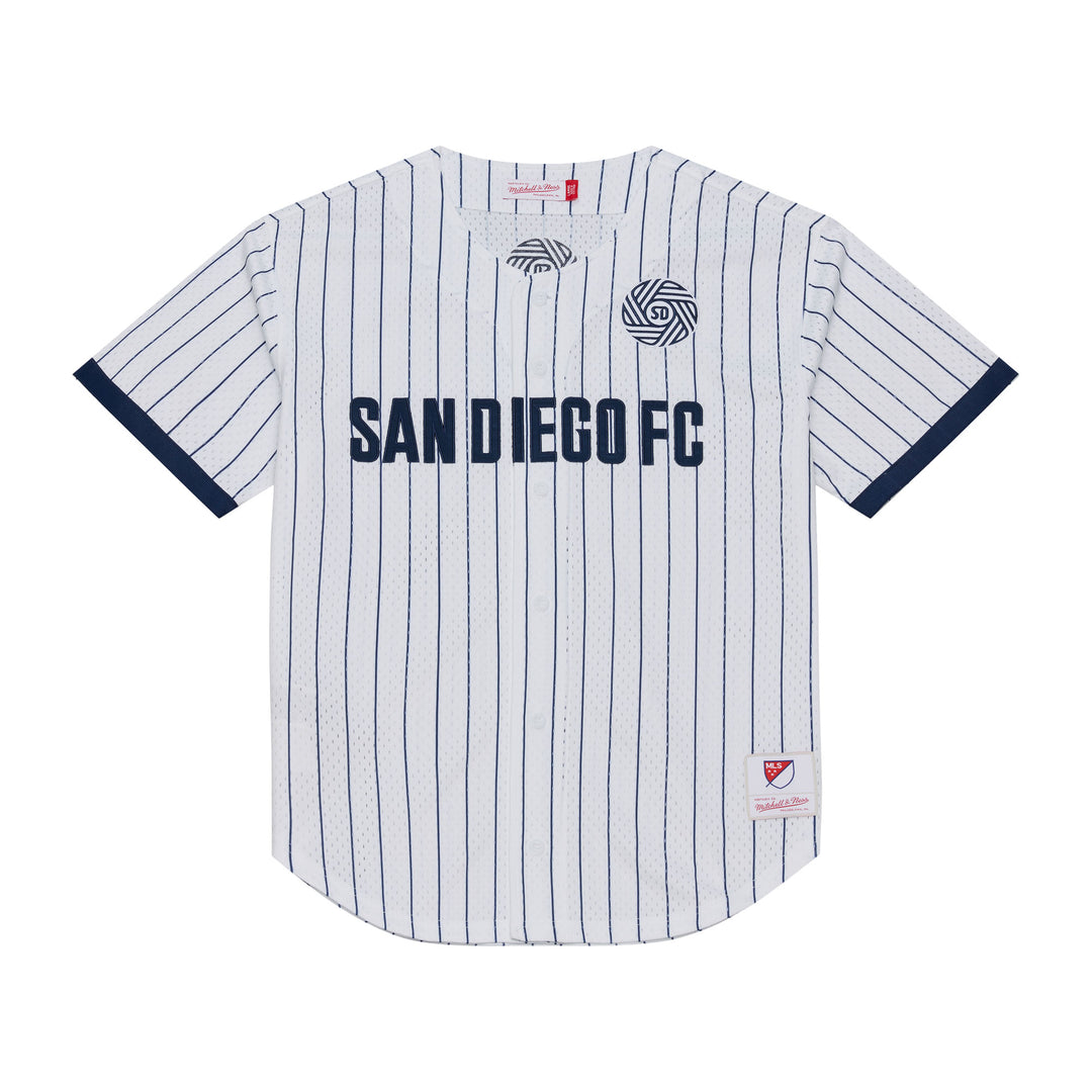 San Diego FC Mitchell & Ness White Head Coach Mesh Jersey