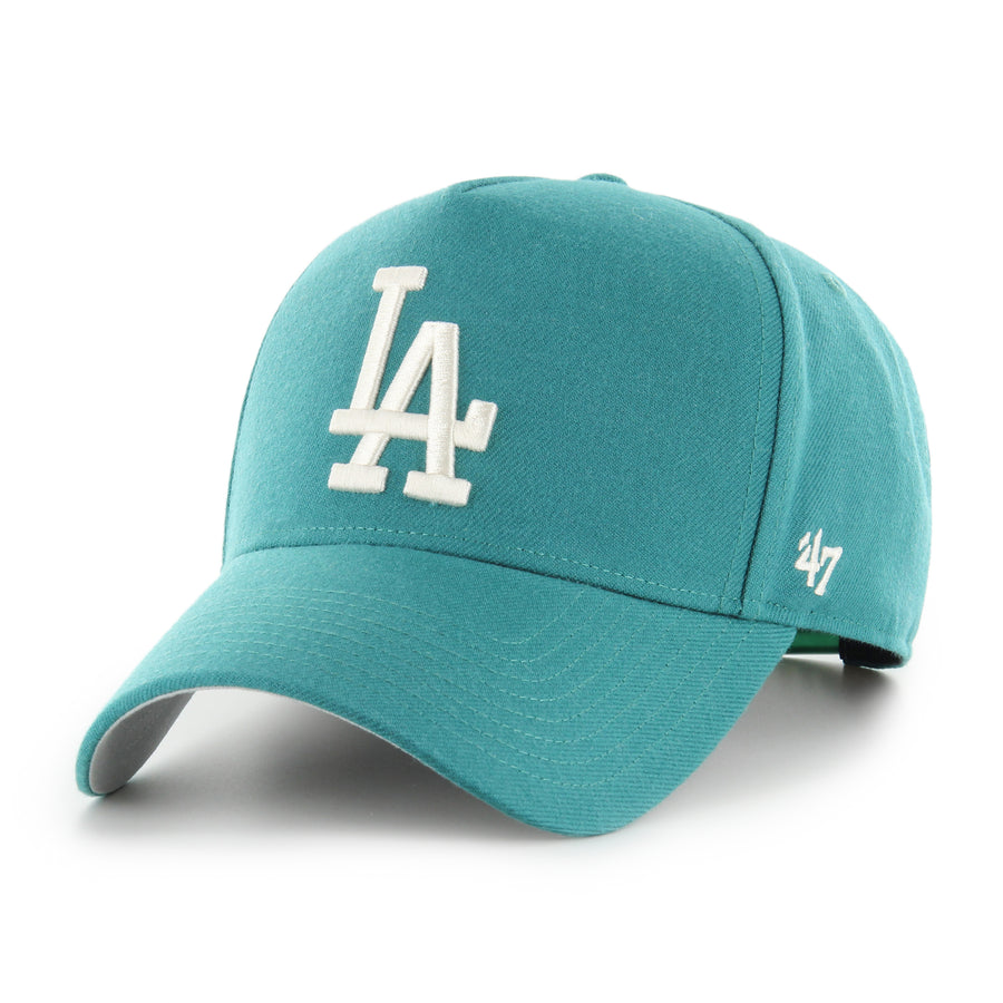 Los Angeles Dodgers 47 Brand Ballpark Offside Adjustable Hat — Teal — front view