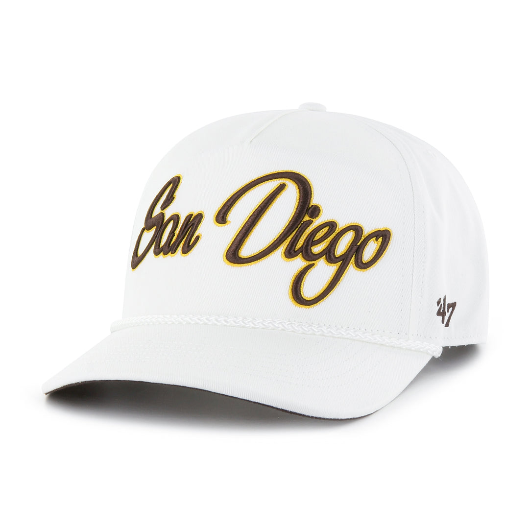 San Diego Padres 47 Brand Overhand Rope Hitch Hat — White — front view