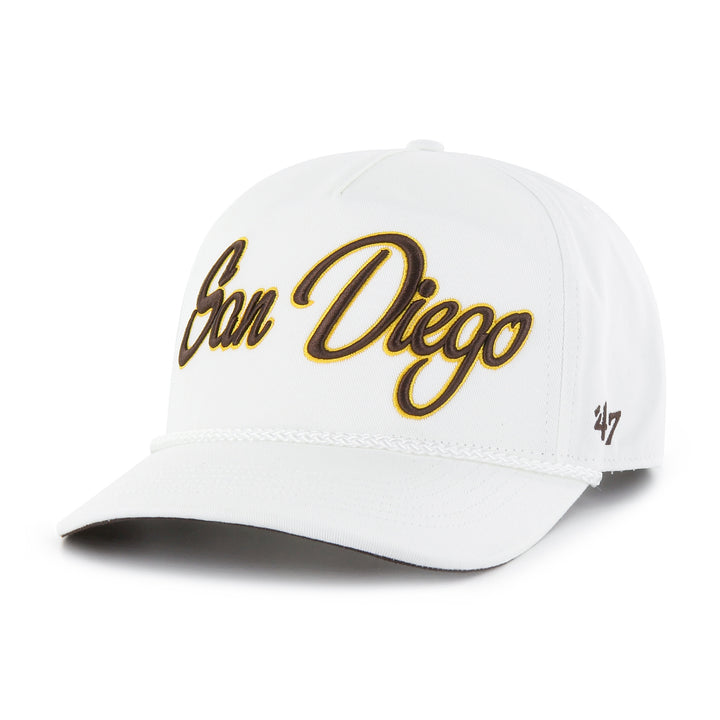San Diego Padres 47 Brand Overhand Rope Hitch Hat — White — front view