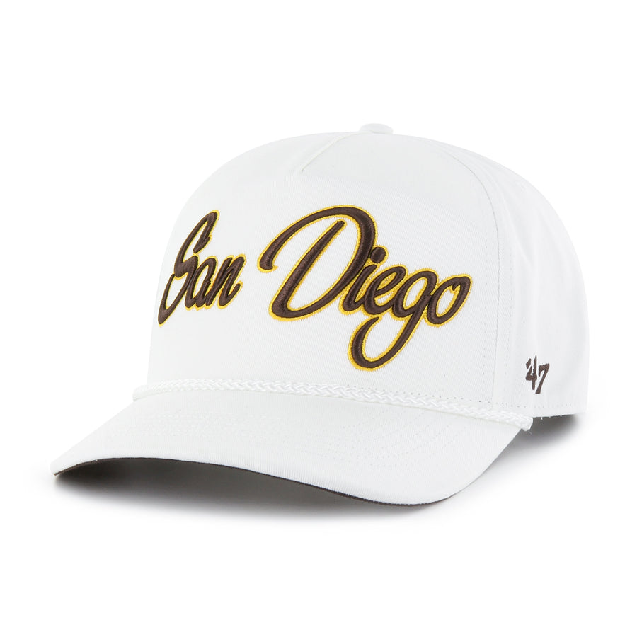 San Diego Padres 47 Brand Overhand Rope Hitch Hat — White — front view