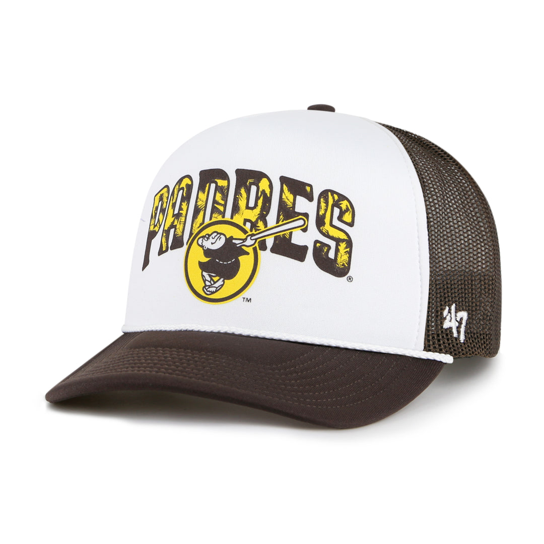 San Diego Padres 47 Brand Region Foam Trucker Hat — Brown — front view
