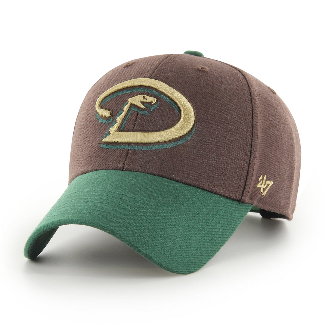 Arizona Diamondbacks 47 Brand Cooperstown Sure Shot MVP Snapback — Brown/Green — front view