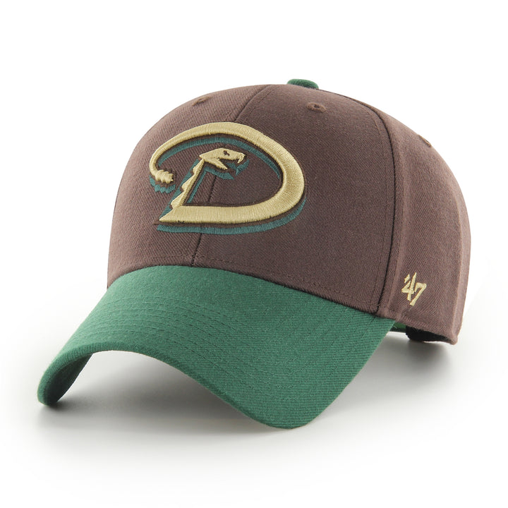 Arizona Diamondbacks 47 Brand Cooperstown Sure Shot MVP Snapback — Brown/Green — front view