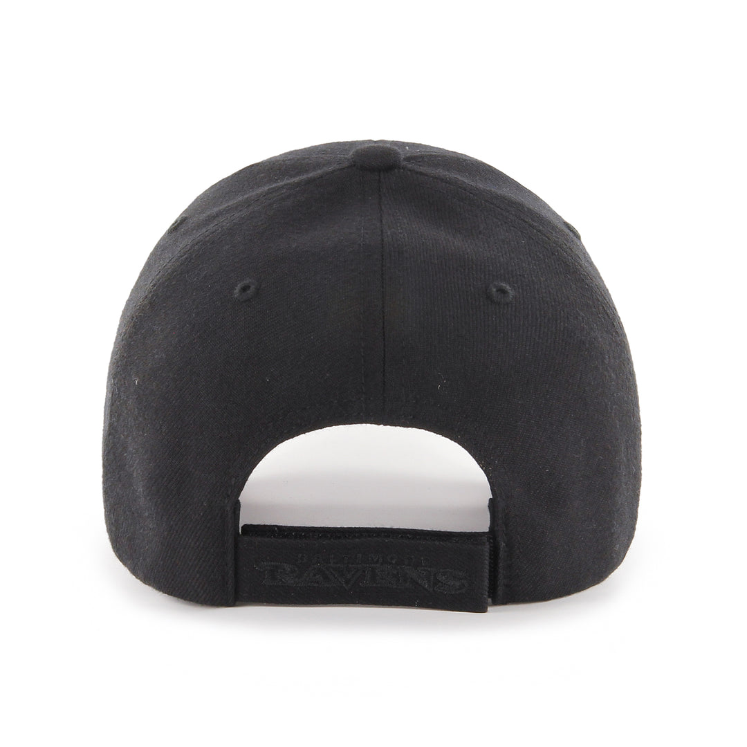Baltimore Ravens 47 Brand MVP Adjustable Hat — Black/Black — back view
