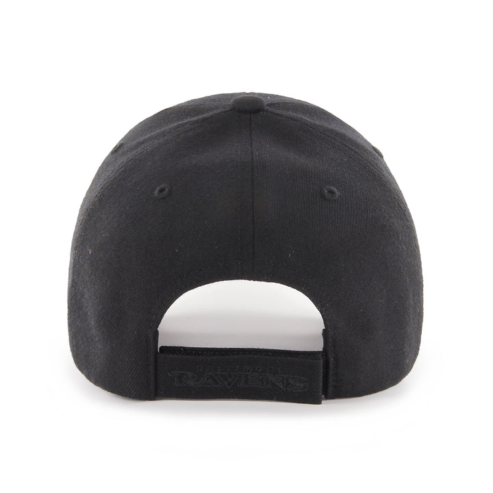 Baltimore Ravens 47 Brand MVP Adjustable Hat — Black/Black — back view