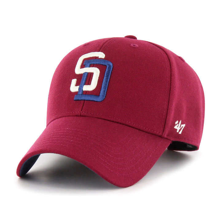 San Diego Padres 47 Brand Cooperstown MVP Snapback — Cardinal — front