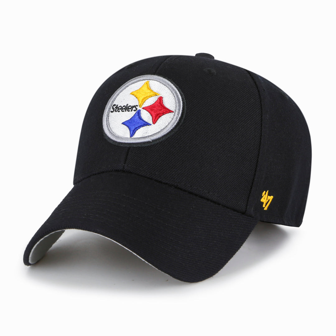 Pittsburgh Steelers 47 Brand MVP Adjustable Hat — Black — front