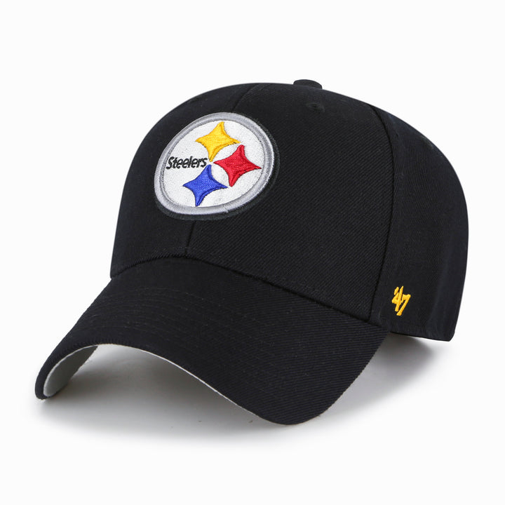 Pittsburgh Steelers 47 Brand MVP Adjustable Hat — Black — front