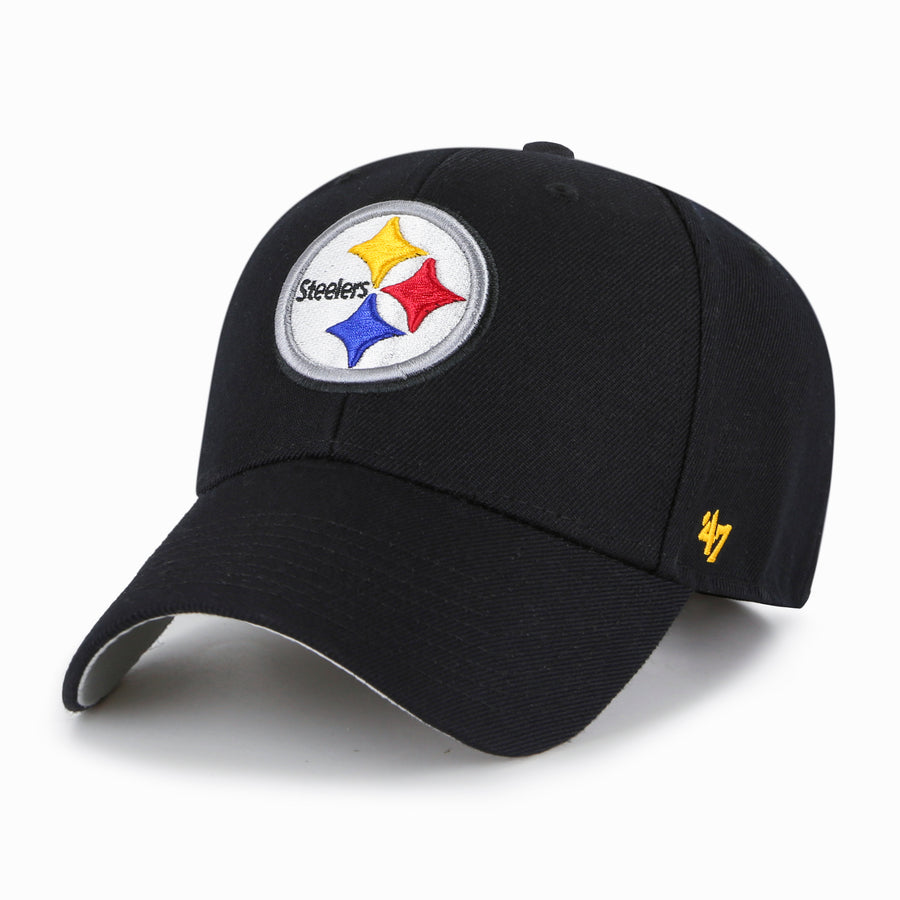 Pittsburgh Steelers 47 Brand MVP Adjustable Hat — Black — front