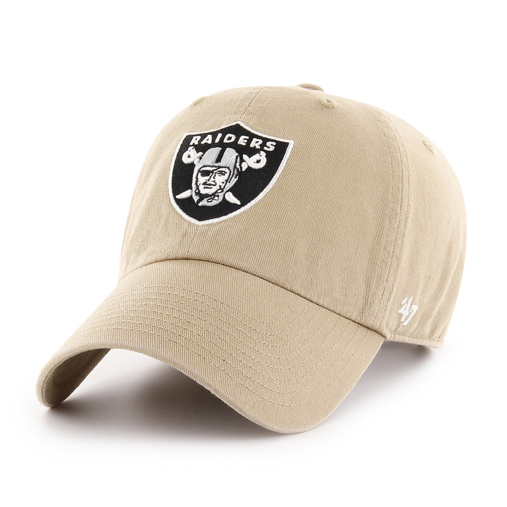 Las Vegas Raiders 47 Brand Clean Up Adjustable Hat — Khaki — front