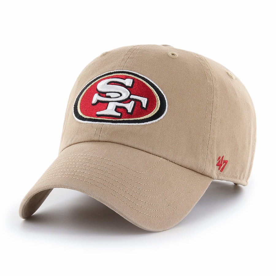 San Francisco 49ers 47 Brand Clean Up Adjustable Hat — Khaki — front