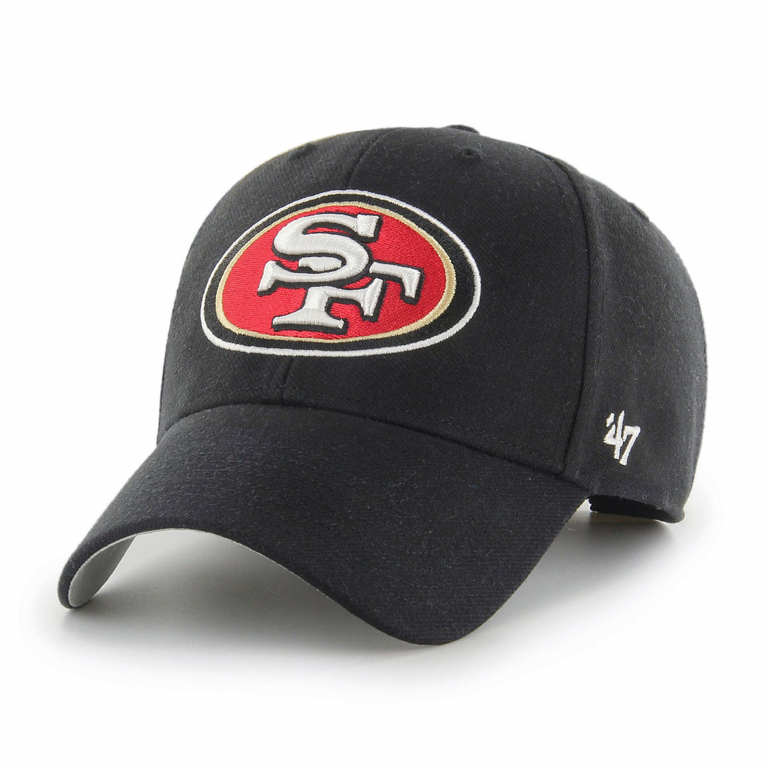 San Francisco 49ers 47 Brand MVP Adjustable Hat — Black — front view