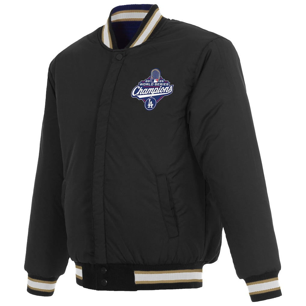 Los Angeles Dodgers JH Design 2025 World Series Champions Reversible Wool Full-Snap Jacket - Royal/Black