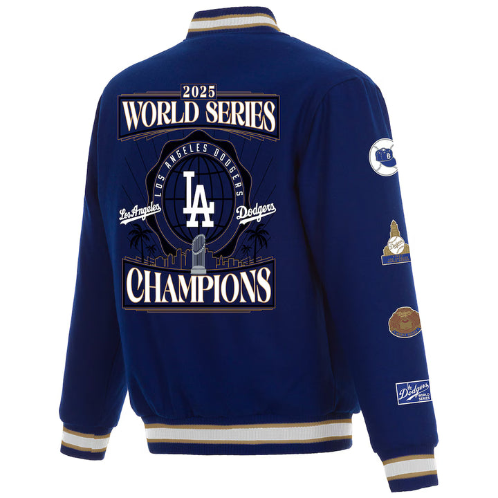 Los Angeles Dodgers JH Design 2025 World Series Champions Reversible Wool Full-Snap Jacket - Royal/Black